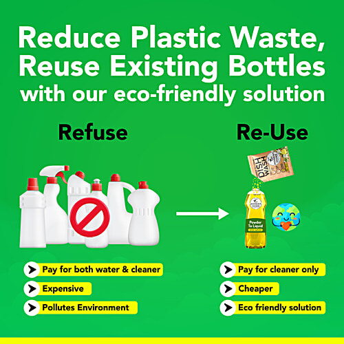 The Honest Home Company Powder To Liquid Dishwash - Makes Up To 2.5 Litres, 150 g (5 pcs x 30 g each) Mix Powder With Water To Create Liquid Dishwash