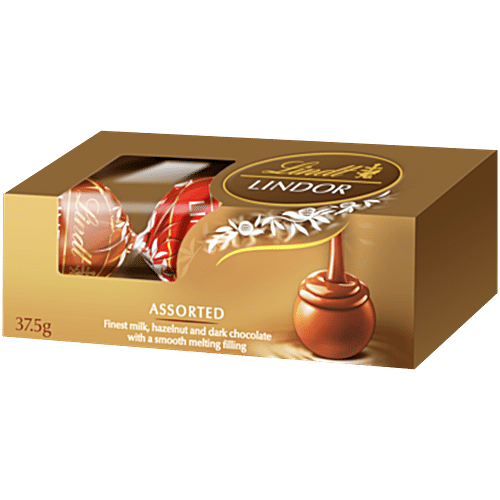 Lindt Lindor Assorted Chocolates, 37.5 g  Milk, Hazelnut & Dark Chocolates