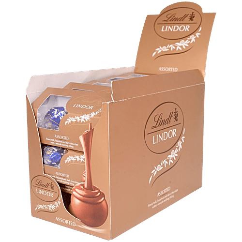 Lindt Lindor Assorted Chocolates, 37.5 g  Milk, Hazelnut & Dark Chocolates