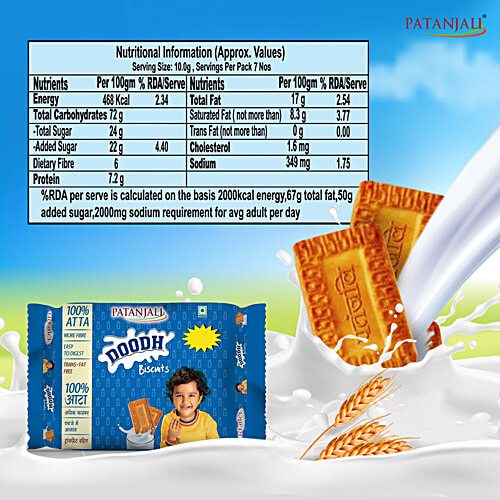 Patanjali Doodh Atta Biscuits, 800 g  