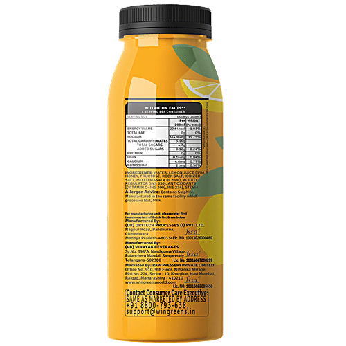 Raw Pressery Masala Lemon/Shikanji Juice, 200 ml PET Bottle Fruit Beverage