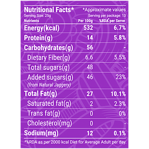 Pintola Almond Chikki, 325 g (13 pcs x 25 g each) Natural, Nutritious Chikki, No Glucose Syrup, No Preservatives