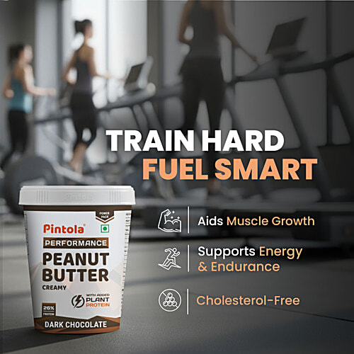 Pintola Dark Chocolate Peanut Butter - Creamy, 510 g  Vegan Protein, 26% Protein, High Protein & Source of Fiber
