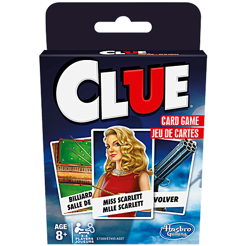 Hasbro Gaming Clue Card Game For Kids Ages 8 & Up, 3-4 Players Strategy Game, Multicolour, 1 pc  Fast-paced card game
 Twist on the classic game of 'whodunit'