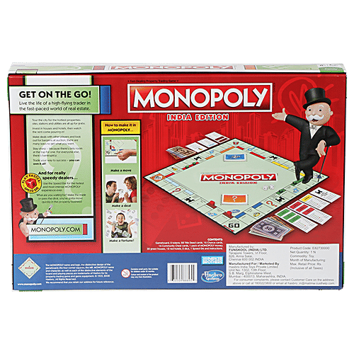 Hasbro Gaming International Business Games Monopoly India Edition Vyapaar For Kids & Adult, Educational Toy For All, Family Entertainment Board Game Set, Learn Sale, Purchase, Trading - Blue, 1 pc  For Families & Friends, Toys for Kids Boys and Girls Ages 8 and Up, Fantasy Classic Gameplay