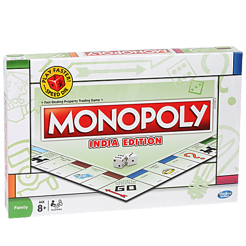 Hasbro Gaming International Business Games Monopoly India Edition Vyapaar For Kids & Adult, Educational Toy For All, Family Entertainment Board Game Set, Learn Sale, Purchase, Trading - Blue, 1 pc  For Families & Friends, Toys for Kids Boys and Girls Ages 8 and Up, Fantasy Classic Gameplay