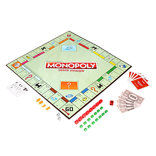 Hasbro Gaming International Business Games Monopoly India Edition Vyapaar For Kids & Adult, Educational Toy For All, Family Entertainment Board Game Set, Learn Sale, Purchase, Trading - Blue, 1 pc  For Families & Friends, Toys for Kids Boys and Girls Ages 8 and Up, Fantasy Classic Gameplay