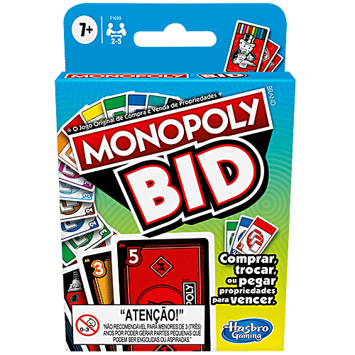 Hasbro Gaming Monopoly International Business Game Vyapaar Bid Game, Quick Playing Card Game For 4 Players, Game For Families & Kids Ages 7 & Up, 1 pc  For Families and Kids Ages 7 and Up