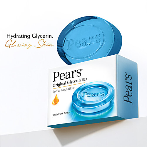 Pears Original Glycerin Soap Bar - Soft & Fresh Glow, 125 g (Pack of 6)
