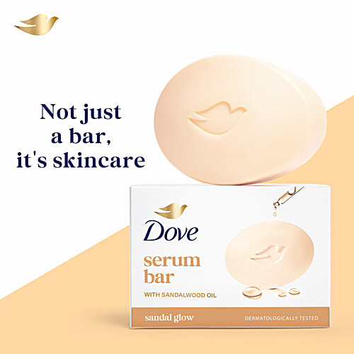 Dove Sandalwood Bar for Glowing Skin with Natural Origin Sandalwood & Saffron Extracts PO3, 125 g (Pack of 3) Dermatologically Tested, Moisturising Cream