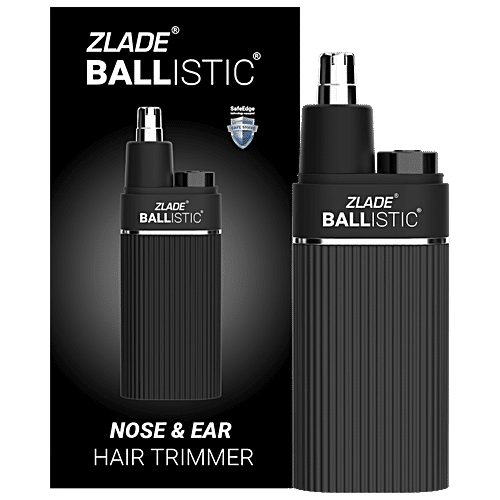 Zlade Ballistic Nose & Ear Hair Trimmer, 1 pc AA Battery-Operated, Waterproof Trimmer