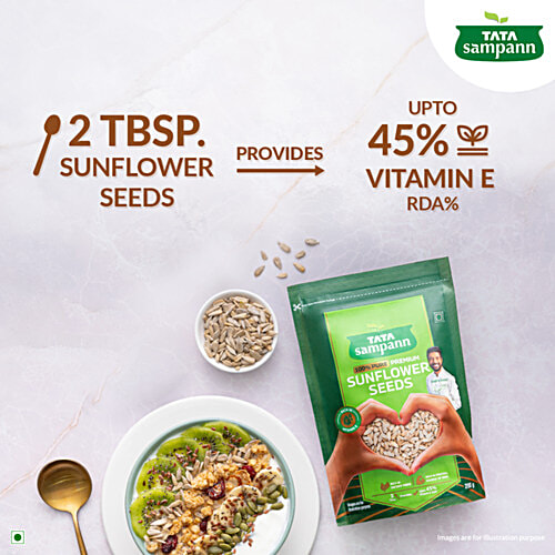 Tata Sampann Premium Sunflower Seeds, 200 g Rich in Dietary Fibre & Protein, Source of Iron, Vitamin E & Magnesium