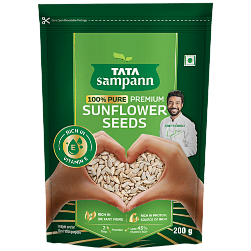Tata Sampann Premium Sunflower Seeds, 200 g Rich in Dietary Fibre & Protein, Source of Iron, Vitamin E & Magnesium