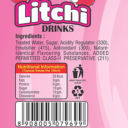 KAMAL'S Litchi Flavoured Drink, 170 ml Bottle 