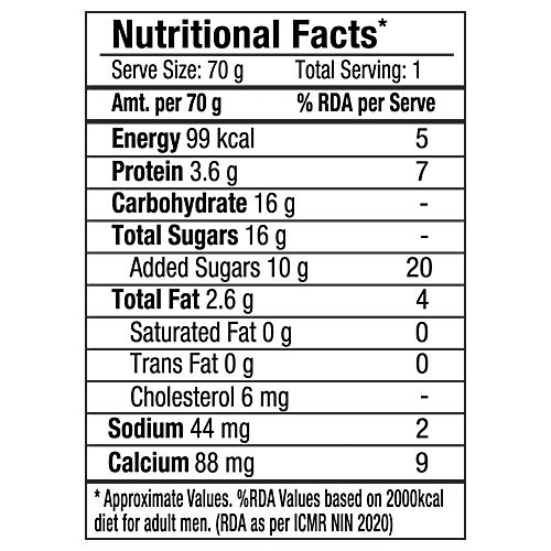 Epigamia Desserts Caramel Pudding, 70 g Made With 80% Milk, No Preservatives, Spoon inside