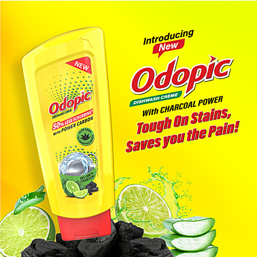 Odopic Dishwash Creme With Power Carbon - 50% Less Scrubbing, Kitchen Utensil Cleaner, 500 ml  