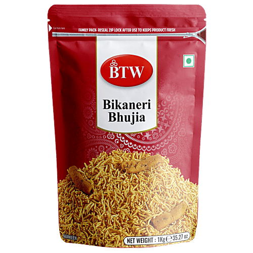 BTW Bikaneri Bhujia Namkeen, 1 kg Pouch