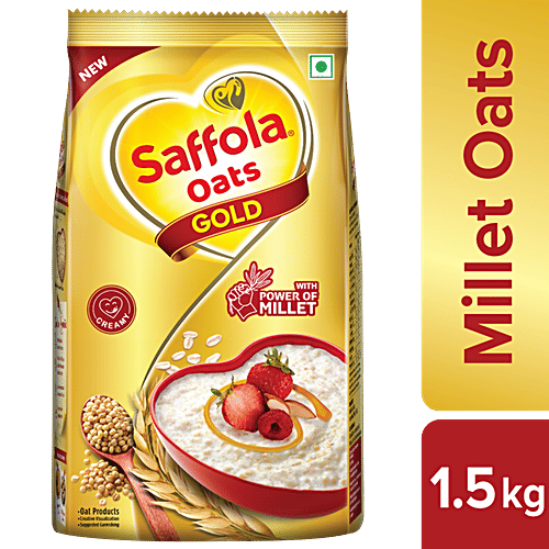 Saffola Oats Gold - Rolled Oats With Jowar Millet, 1.5 kg Pouch 