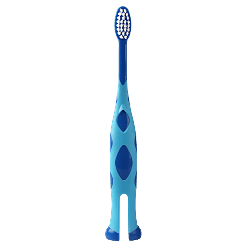 LuvLap Tiny Giffy Kid's Toothbrush - 18M+, Assorted Colour, 1 pc BPA Free, Boys & Girls' Toddler Toothbrush