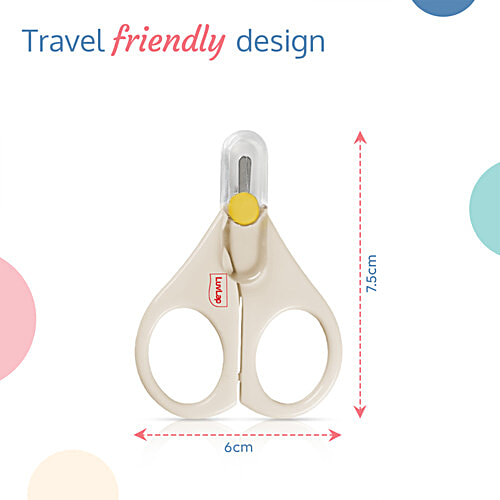 LuvLap LuvLap Baby Scissors - With Protective Cover, Off White, 2 pcs  Anti-slip, Ergonomically Designed Handles