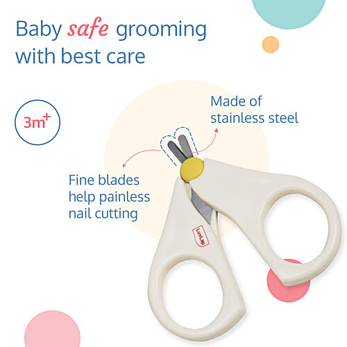 LuvLap LuvLap Baby Scissors - With Protective Cover, Off White, 2 pcs  Anti-slip, Ergonomically Designed Handles