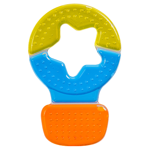 Buy LuvLap Baby Water Filled Silicone Teether Star Shape, Blue&Yellow