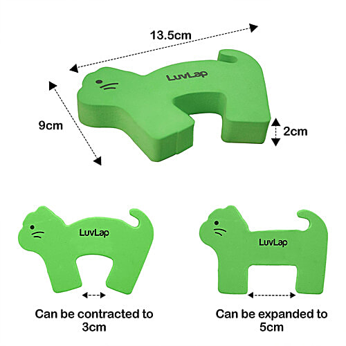 LuvLap Baby Safety Door Stopper - Finger Pinch Guard, Animal Themed Design, Multicolour, 4 pcs  