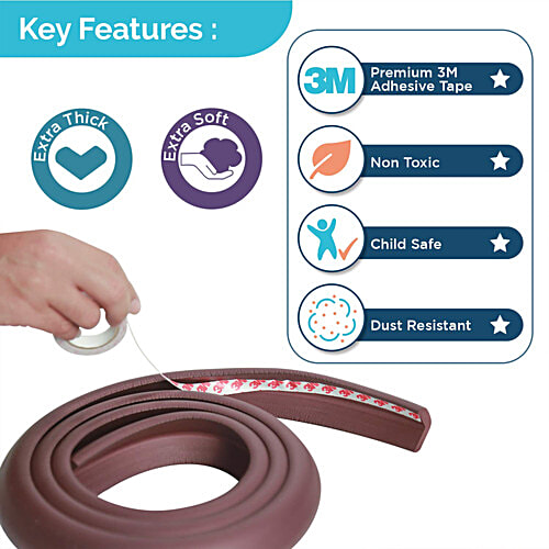 LuvLap Furniture Edge Guard Strips - For Baby, 2 M, Brown, 1 pc  Premium 3M Adhesive Tape, Child safe