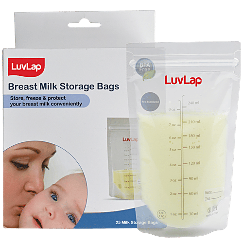 Buy LuvLap Breast Milk Storage Bags Store, Freeze, Transparent Online