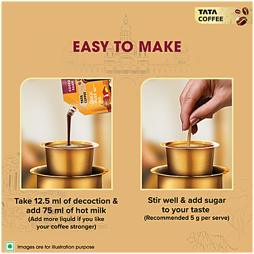 Tata Coffee Coorg Kaapi Quick Filter Coffee Decoction Premix Liquid, 200 ml  Coffee 80, Chicory 20