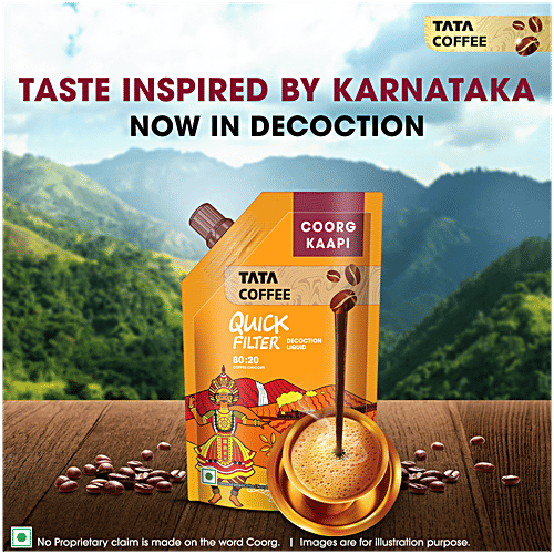 Tata Coffee Coorg Kaapi Quick Filter Coffee Decoction Premix Liquid, 200 ml  Coffee 80, Chicory 20