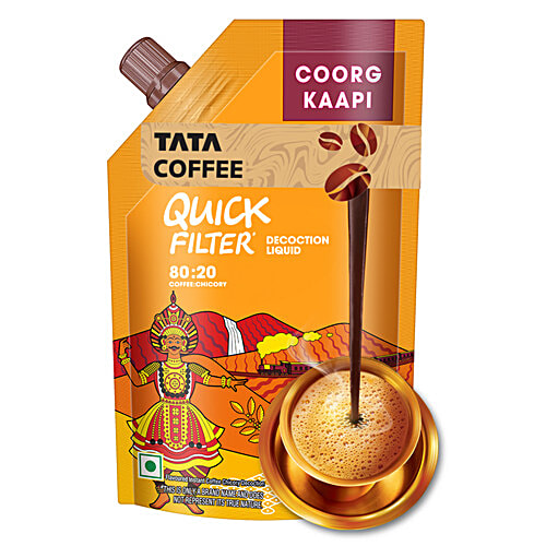 Tata Coffee Coorg Kaapi Quick Filter Coffee Decoction Premix Liquid, 200 ml  Coffee 80, Chicory 20