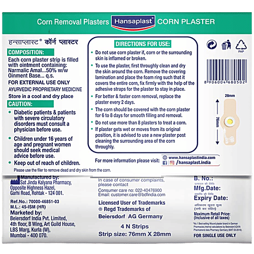 Hansaplast Corn Plaster Bandage, 4 pcs  