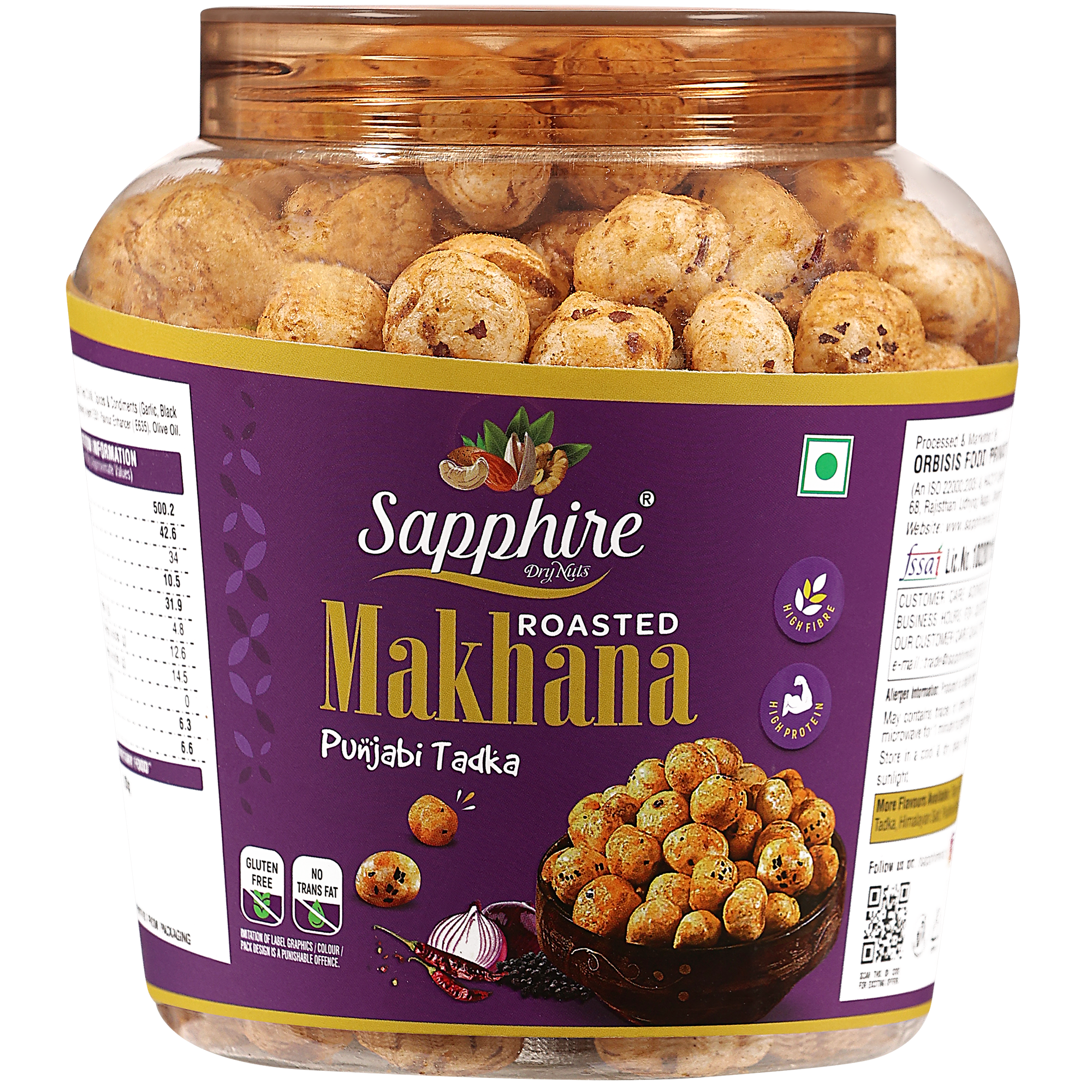 Sapphire Dry Nuts Punjabi Tadka Roasted Makhana, 80 g  