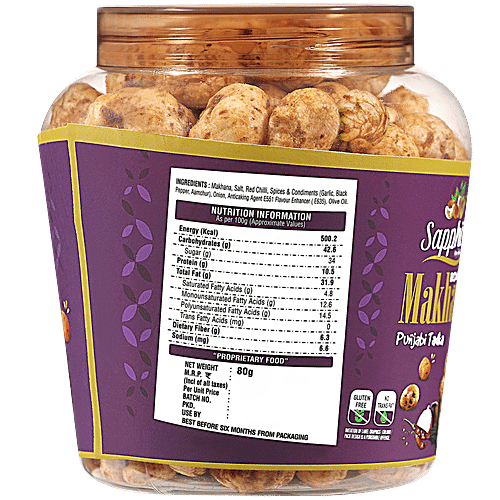 Sapphire Dry Nuts Punjabi Tadka Roasted Makhana, 80 g  