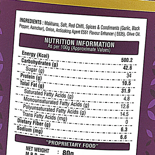 Sapphire Dry Nuts Punjabi Tadka Roasted Makhana, 80 g  