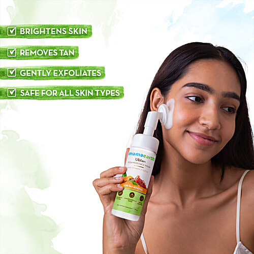 Mamaearth Ubtan Foaming Face Wash - With Turmeric & Saffron, 150 ml  For Tan Removal, Paraben & SLS Free, Dermatologically Tested, Suits All Skin Types