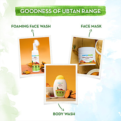 Mamaearth Ubtan Foaming Face Wash - With Turmeric & Saffron, 150 ml  For Tan Removal, Paraben & SLS Free, Dermatologically Tested, Suits All Skin Types