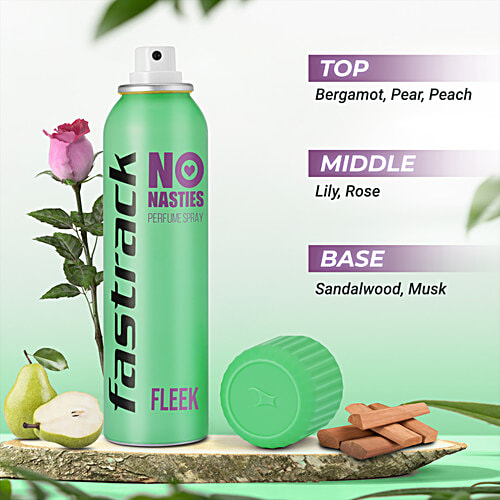 Fastrack No Nasties Perfume Spray - Fleek, 135 ml Paraben free, Gentle On Skin