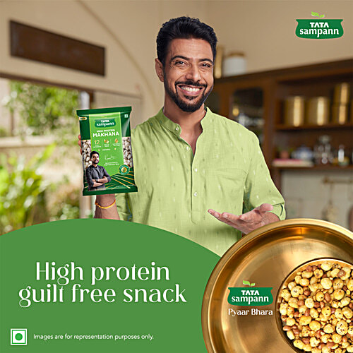 Tata Sampann High Protein Makhana, 100 g 12 Vital Nutrients, Rich in Fibre, Naturally Fat Free, Premium Quality, Phool Makhana, Prasadam