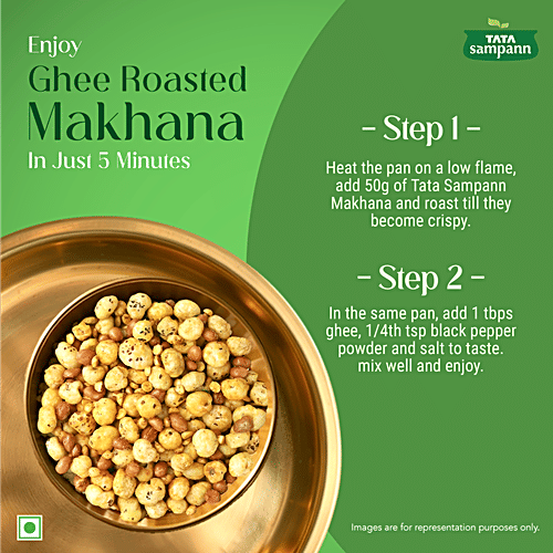 Tata Sampann High Protein Makhana, 100 g 12 Vital Nutrients, Rich in Fibre, Naturally Fat Free, Premium Quality, Phool Makhana, Prasadam