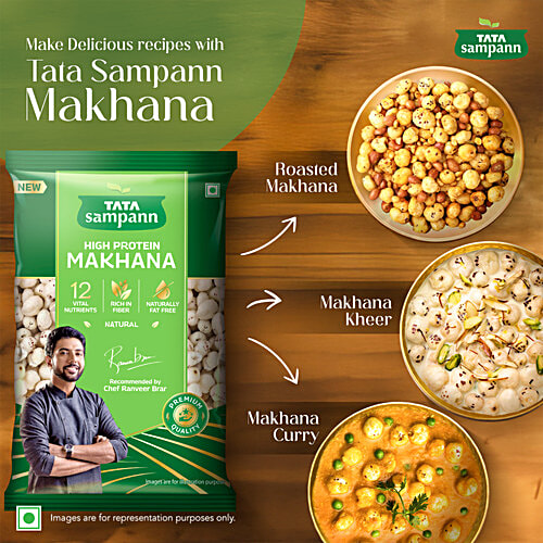 Tata Sampann High Protein Makhana, 100 g 12 Vital Nutrients, Rich in Fibre, Naturally Fat Free, Premium Quality, Phool Makhana, Prasadam