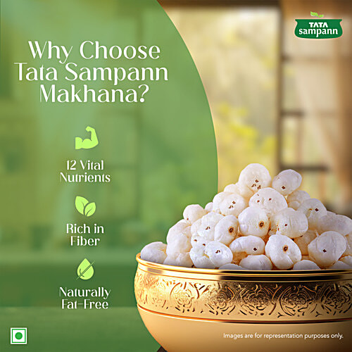 Tata Sampann High Protein Makhana, 100 g 12 Vital Nutrients, Rich in Fibre, Naturally Fat Free, Premium Quality, Phool Makhana, Prasadam