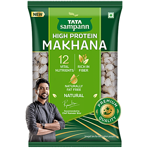 Tata Sampann High Protein Makhana, 100 g 12 Vital Nutrients, Rich in Fibre, Naturally Fat Free, Premium Quality, Phool Makhana, Prasadam
