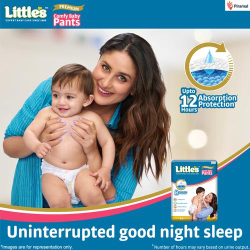 Littles Baby Diaper Pants Premium Jumbo - XL, Wetness Indicator, 12 Hours Absorption & Cotton Soft, 54 pcs  Leakage Guard, Breathable Material, Wetness Indicator, ADL Technology For Even Flow