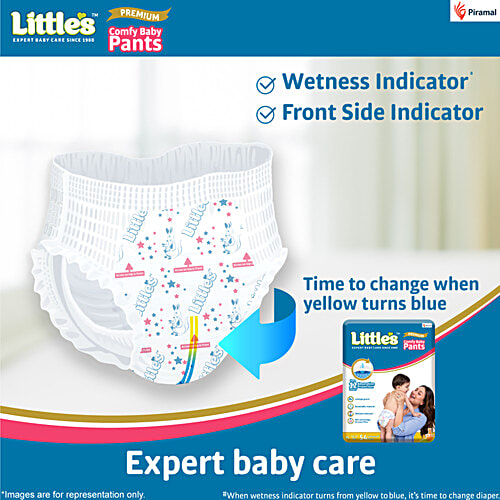 Little's Baby Diaper Pants Premium Jumbo - XL, Wetness Indicator, 12 Hours Absorption & Cotton Soft, 54 pcs  Leakage Guard, Breathable Material, Wetness Indicator, ADL Technology For Even Flow