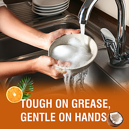 Beco Natural Dishwash Liquid - Orange Citrus Fragrance, 750 ml  Coconut Based Surfactants, Freshness of Orange & Frangipani, Natural Bio-Enzymes