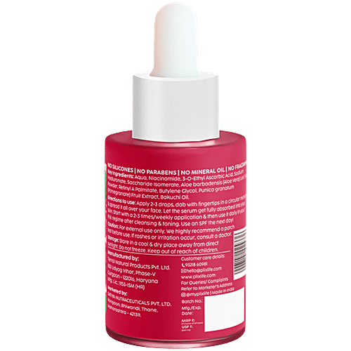 Plix The Plant Fix Pomegranate Youth Renewal Dewy Serum - 0.6% Retinol & 0.2% Bakuchi, 30 ml For Reverse Aging, Reduces Fine Lines & Wrinkles, 100% Vegan