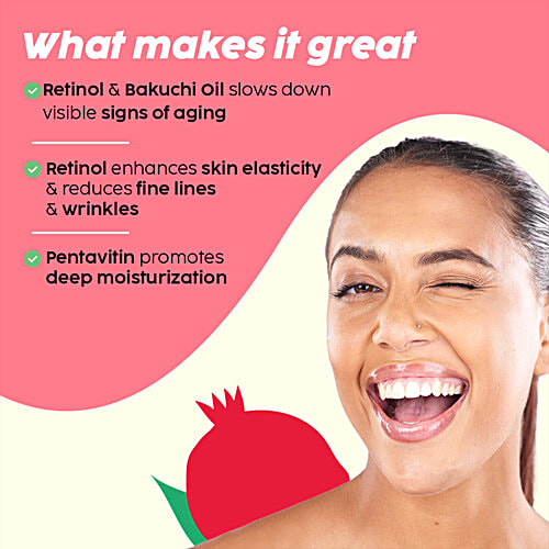 Plix The Plant Fix Pomegranate Youth Renewal Dewy Serum - 0.6% Retinol & 0.2% Bakuchi, 30 ml For Reverse Aging, Reduces Fine Lines & Wrinkles, 100% Vegan