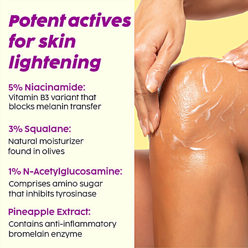 Plix The Plant Fix Pineapple Bright Polishing Cream - 5% Niacinamide, Squalane, 50 g  Hyperpigmentation, Exfoliates & Hydrates Skin,For Neck, Knees & Elbows